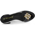 thumbnail image 4 of BLISSFUL STEP Chaussures pour Femmes Talons Compensés Transparents à Strass Bout Ouvert Slingback Chaussures Transparentes Noir 9, 4 of 6