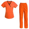 thumbnail image 1 of Women's Scrubs Set Scrub Top and Pants Scrubs Set, 1 of 3