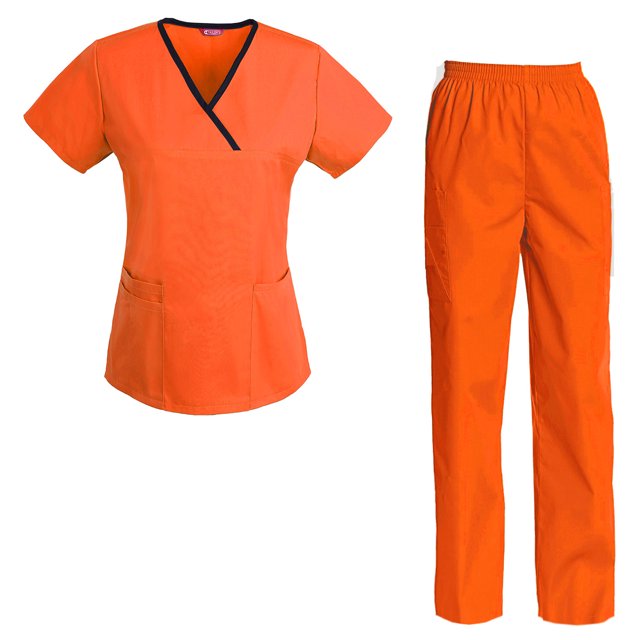 Women's Scrubs Set Scrub Top and Pants Scrubs Set