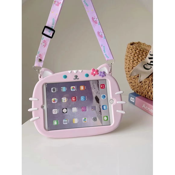 Jolie Housse de Tablette Dessin Animé pour Samsung Galaxy Tab A8 10.5 2021 SM X200 X205 A7 Lite 8.7 T220 A 8.0 T290 A7 10.4 T500 A 10.1 T510 Chat avec Sangle A7 Lite 8.7 SM-T225