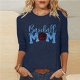thumbnail image 1 of Baikeli Hauts pour Femmes Liquidation Soldes Fête des Mères Manches 3/4 Hauts pour Femmes Décontractés d'Été Chandail à Enfiler Col Rond Chemises Amples Blouses Imprimées de Lettres T-Shirts pour Femmes, 1 of 5