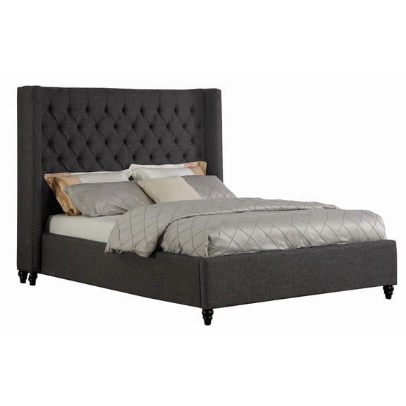 Grand lit plateforme Olivia, Gris