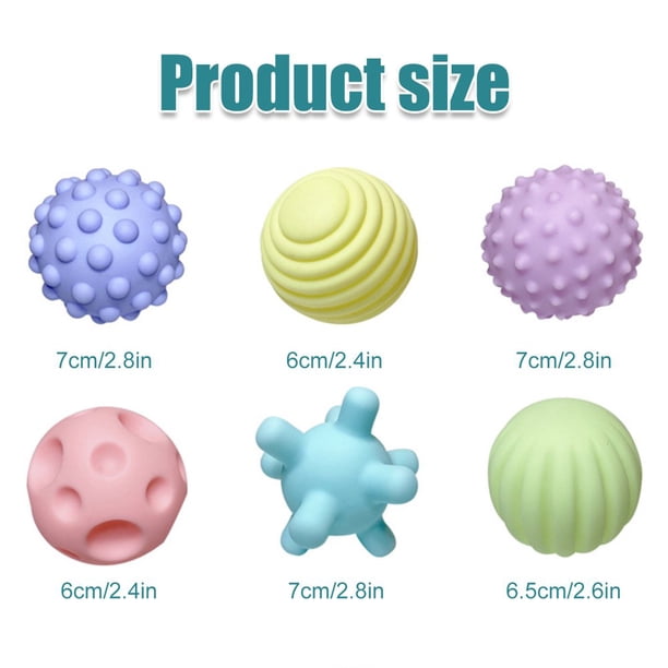ROHSCE Lot De 6 Balles Texturées Sensorielles Pour Bébé Avec Sons - Dès 6 Mois Jouets Développement Bébé