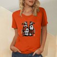thumbnail image 2 of Dadaria T-Shirt pour Femmes Chemise Orange Manches Courtes Col Rond Été Chandail Blouses S, 2 of 5