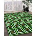 thumbnail image 3 of Ahgly Company Tapis Rond Lavable en Machine Intérieur Transitionnel Vert, 3 Pieds Rond, 3 of 7
