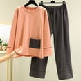 thumbnail image 1 of Cadeau TIMIFIS Roses Femmes Ensembles de Pyjama en Molleton Hauts à Manches Longues et Pantalons Ensembles de PJs Joggers Tenue d'Intérieur en Peluche Vêtements de Nuit avec Poches Printemps/été, 1 of 6