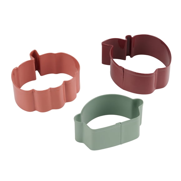 Way to Celebrate 3-Piece Stainless Steel Kitchen Cookie Cutters, Pumpkin, Apple and Pie Shapes