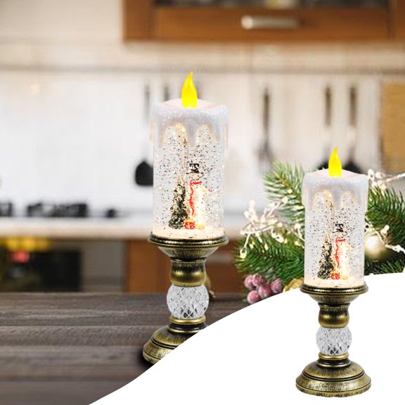 Dvkptbk Christmas Resin Luminous Ornament, Small Retro Night Light with A Nice Music Box. with Led Bulb for Living Room Bedroom Hallway Patio Indoors Outdoors.（100Ml Decorative Light Home Essentials