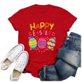 thumbnail image 3 of EGNMCR Chemises de Pâques pour Femmes Chemises Imprimé de Pâques Femmes Joyeuses Pâques Imprimé Manches Courtes Hauts Blouse T-Shirt T-Shirt pour Femmes, 3 of 5