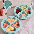 thumbnail image 4 of Qonioi Heart Shaped Snack Box, 4 Compartment Bento Lunch Box with Lid, Stackable Plastic Food Storage Container for Kids Snacks Fruit Candy, 4 of 6