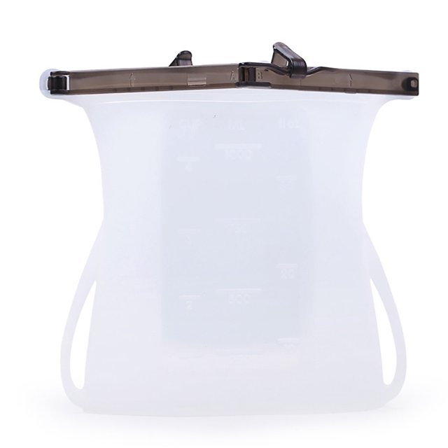 Sac Alimentaire en Silicone Hermétique Portable Réutilisable Sac pour Aliments Frais Sac de Cuisson en Silicone