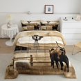 thumbnail image 1 of Erosebridal Brown Cow Bedding Queen Comforter Set, Rustic Lodge Cabin Down Comforter, Western Animal Room Decor, Reversible, 1 of 7