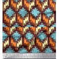 thumbnail image 1 of Soimoi Blue Cotton Cambric Fabric Aztec Geometric Print Sewing Fabric Yard 42 Inch Wide, 1 of 3