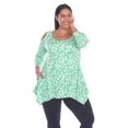thumbnail image 1 of White Mark Women's Leopard 3/4 Sleeve Cold Shoulder Tunic Top, 1 of 5