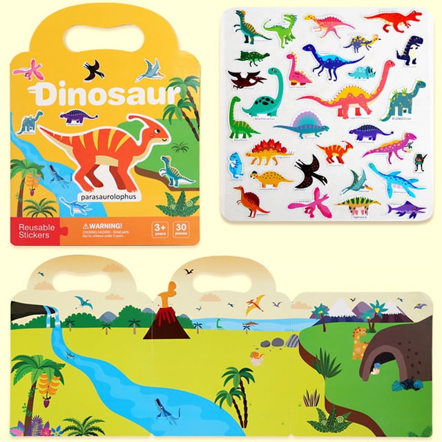 Reusable Sticker Activity Book For Kids Portable Learning Toy Style E With Pvc Stickers Educational Travel Game For Preschoolers 3+ Years E