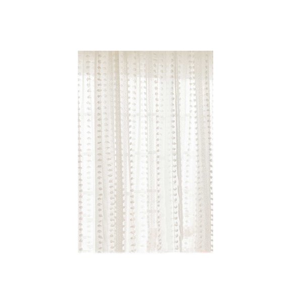 Birdeem Rideaux Transparents Longs Voile Transparent Rideaux Blancs en Gaze pour Salon Chambre Fenêtre Porte Coulissante en Verre Tulle Brodé Moderne à Rayures