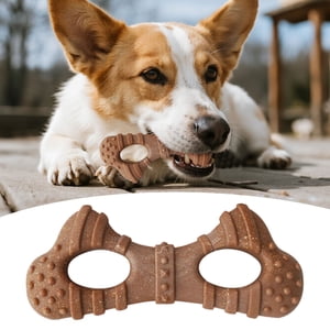 Interactive Dog Chew Toy Bone for Teething Puppies and Adult to Reduce Boredom with Teeth Cleaning Training Tug Activity