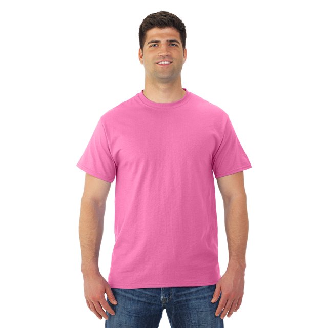 Jerzees Mens DRI-POWER Active Short Sleeve Crew T-Shirt, L, Azalea