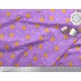 thumbnail image 3 of Soimoi Tissu Crêpe polyester Violet Imprimé Tranches de Fromage & Rats pour Enfants au Mètre 52 Pouces de Large, 3 of 3