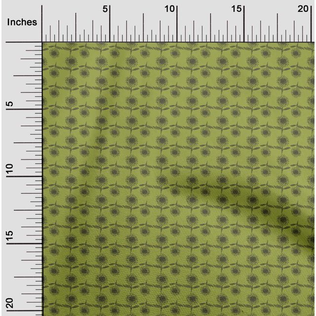 oneOone Polyester Spandex Lime Green Fabric Florals Fabric For Sewing Printed Craft Fabric By The Yard 56 Inch Wide