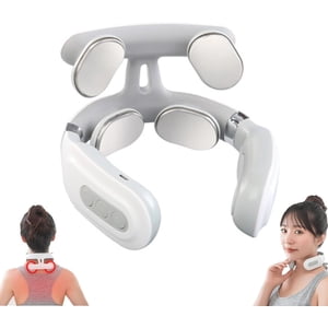 Vitality Magic Pro 2.0 masseur de cou, 2025 neuf 4 Massager électrique de cou portatif chauffé à la tête, 6 Modes & 14 Niveaux, pour le dos du cou (blanc)
