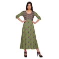 thumbnail image 1 of Moomaya Haut Indien Imprimé Robe Kurti Longue Tunique à Manches 3/4 Robes pour Femmes, 1 of 5