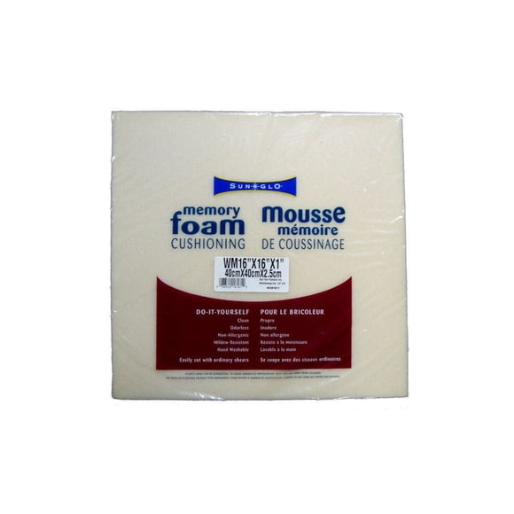 SunGlo Memory Foam Cushioning 16 X 16 X 1 Inches