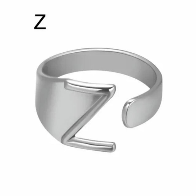 CUITING Fashion Adjustable Initial Alphabet Letter A-Z Ring Finger Rings Women Jewellery-Silver C
