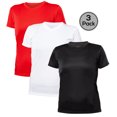 thumbnail image 1 of Blank Activewear Lot de 3 T-Shirts pour Femmes, Tissu de Performance à Séchage Rapide, 1 of 4