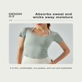 thumbnail image 4 of Femmes Entraînement T-Shirts Manches Courtes Ourlet Courbé Yoga Tops, 4 of 6