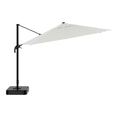 thumbnail image 2 of HOMETRENDS 11 ft. Round Offset Patio Umbrella with LED Lights & Base, Cream, 2 of 9