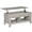 Light Gray, variant on HOMCOM Lift Top Coffee Table with Hidden Storage and Open Shelves