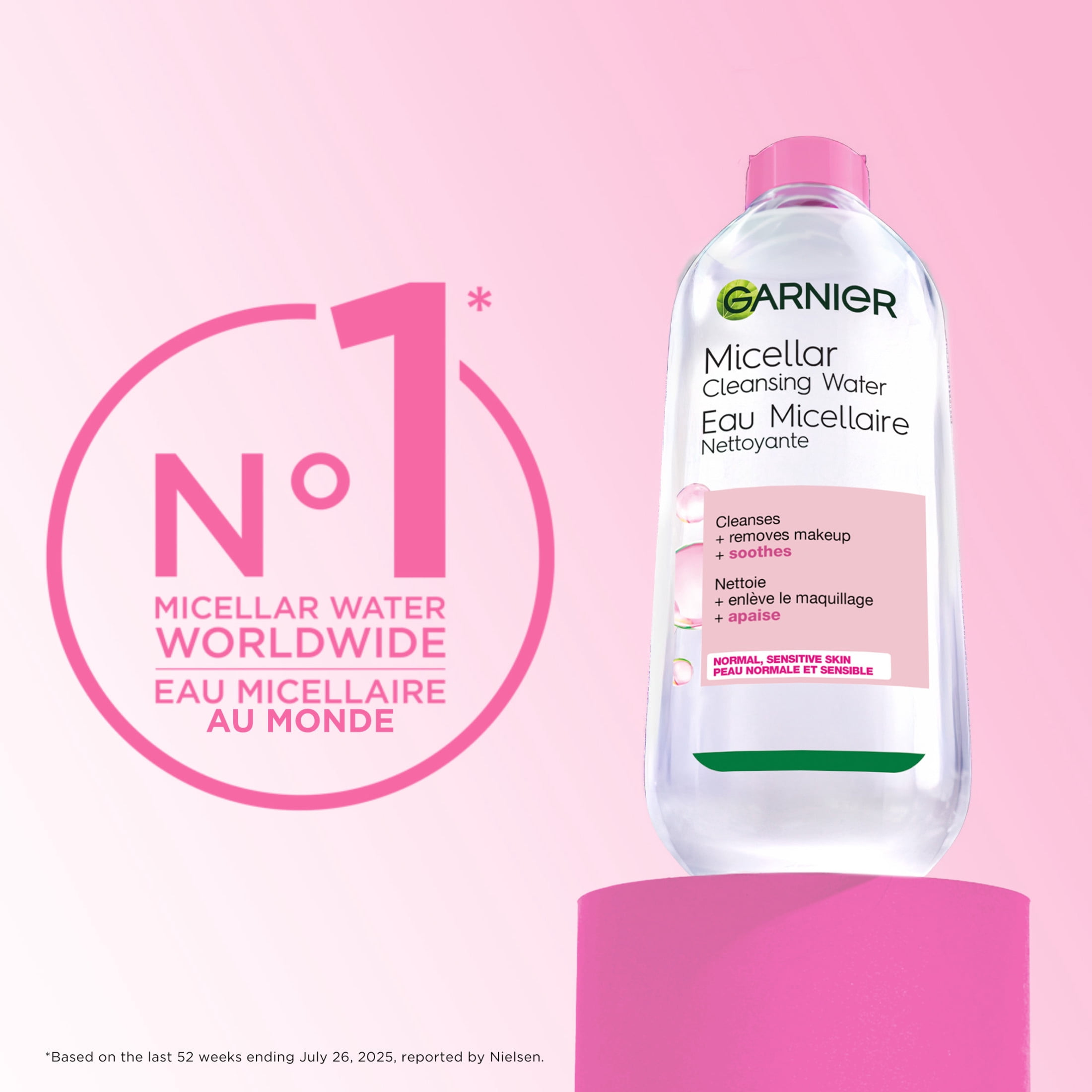 Garnier Micellar Water, Cleanser & Makeup Remover, Travel Size, Suitable for Sensitive Skin