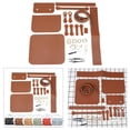 thumbnail image 4 of DIY Sewing Stitching Womens Leather Bag Making Complete Kit Set Tools Handbag Brown, 4 of 9