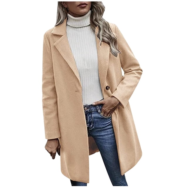 CEHVOM Manteau Décontracté à Manches Longues pour Femmes, Mode Ample avec Boutons, Liquidation