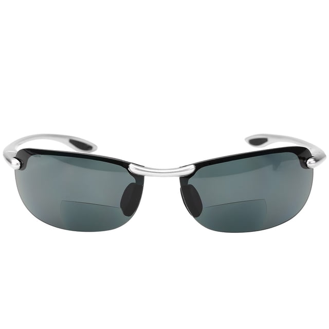 "The Raptor" Polarized Bifocal Lightweight Sunglasses for Men and Women - Silver - 1.00