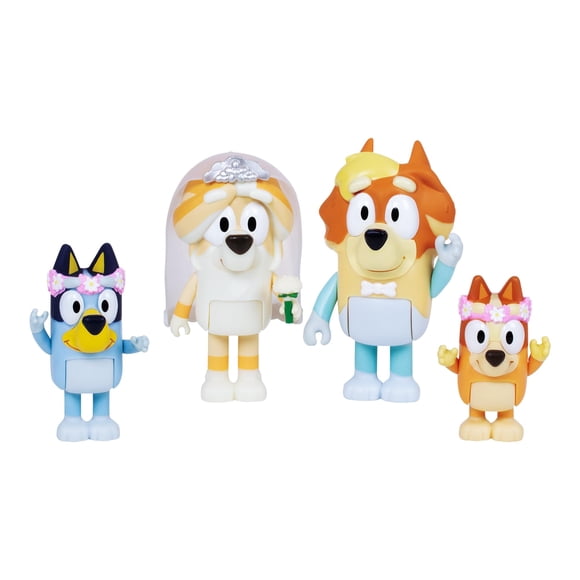 Pack de 4 figurines Bluey : l'heure du mariage