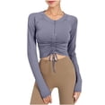 thumbnail image 2 of RXIRUCGD Chandail à Capuche de Sport Décontracté Ample à Manches Longues Sans Capuche pour Femmes, Couleur Unie, Col Rond, Gris, Taille : S, 2 of 5