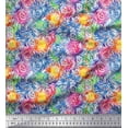 thumbnail image 1 of Soimoi Poly Georgette Fabric Flower Watercolor Decor Fabric Printed Yard 42 Inch Wide, 1 of 1