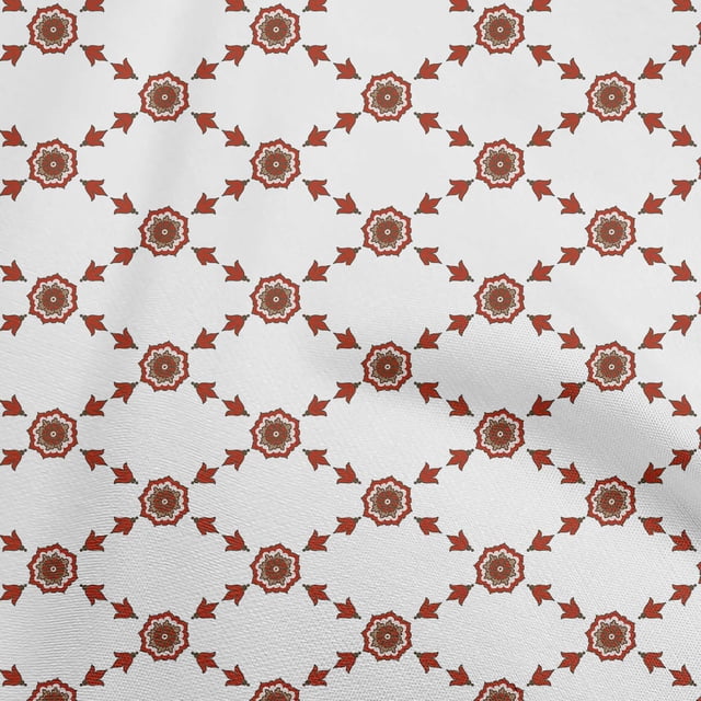 oneOone Cotton Poplin Red Fabric Block Sewing Material Print Fabric By The Yard 42 Inch Wide