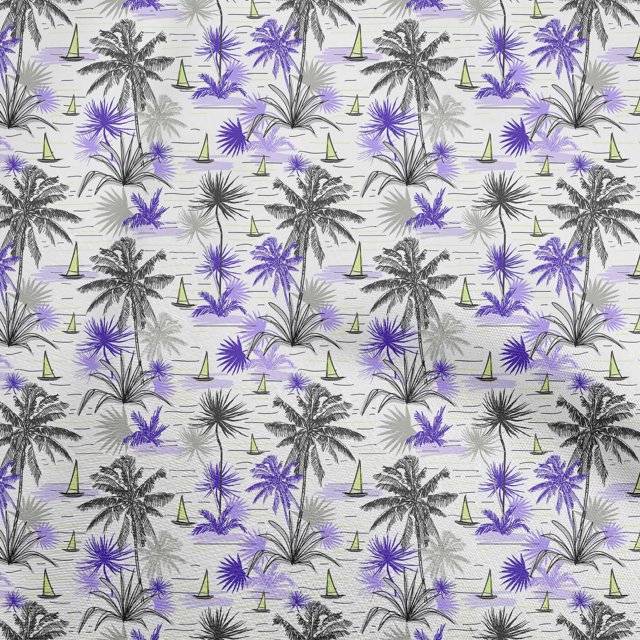 oneOone Silk Tabby Medium Purple Fabric Sea Life Pattern Craft Projects Decor Fabric Printed By The Yard 42 Inch Wide