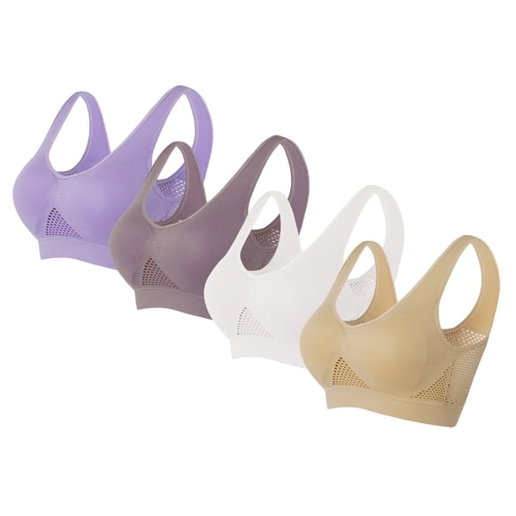 Cameland High Impact Sports Bras for Women 4PC Seamless Comfort Breathable Workout Gym Yoga Activewear Bras for Women