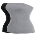 thumbnail image 1 of CHUANK Haut Bandeau Long Tube Basique Uni Extensible en Coton pour Femmes, Lot de 2, 1 of 5