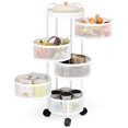 thumbnail image 1 of Fruit Vegetable Basket, Rotating Storage Shelves Rack, Kitchen Vegetable Storage Organizer, Fruit Basket Floor Stand Shelf Fruit Tower, 5 Tier, Round (Black), 1 of 8