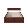 thumbnail image 3 of Orlando Full Wood Platform Bed with Footboard and Storage Drawers in Walnut, 3 of 19