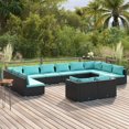 thumbnail image 1 of vidaXL 12 Piece Patio Lounge Set with Cushions Black Poly Rattan, 1 of 5
