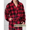 thumbnail image 4 of Mens Fleece Robe | Soft Warm Bathrobe For Men Plush Spa Robe With Piping, 4 of 7