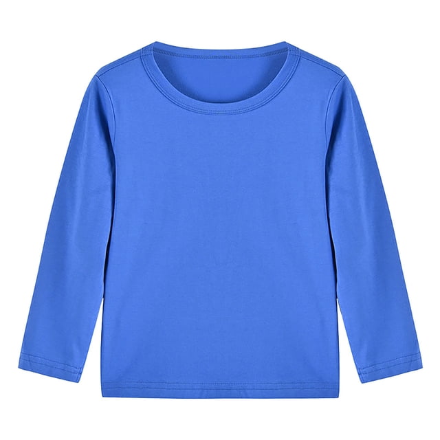 Chandail en Molleton pour Bébé Rabais Enfants Hommes et Femmes Manches Longues Col Rond Hauts Chandail en Molleton pour Bébé Bleu 110