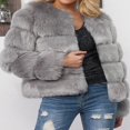 thumbnail image 2 of Vestes Courtes à Manches Longues pour Femmes avec Fausse Fourrure, 2 of 9