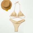 thumbnail image 4 of Women's Triangle String Bikini Set Sexy Tie Back Two Piece Swimsuit Cute Spaghetti Strap Bathing Suit, 4 of 6